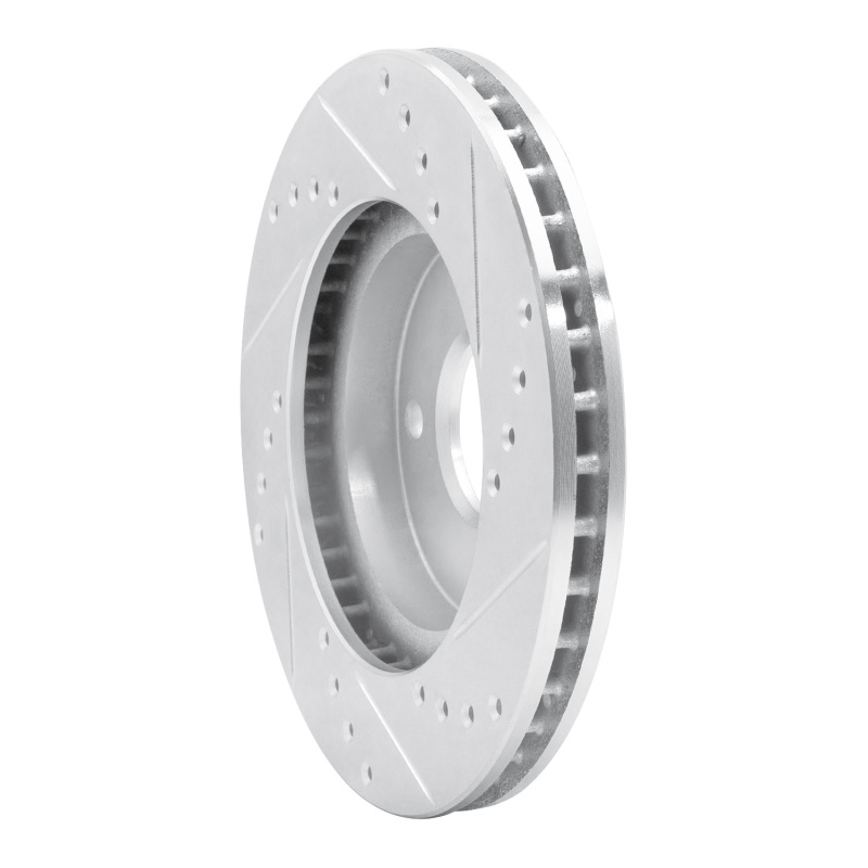 Ford Contour Brake Rotor (1) - Front Left - R1 Concepts - Drilled & Slotted - Silver - `95-`04